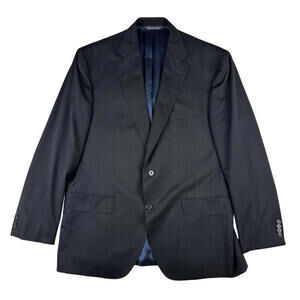 Jack Victor Pinstripe Wool Single-Breasted Blazer Jacket Black Size US 44 R